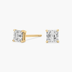 Noir Spark Asscher Cut Lab-Grown Diamond Stud Earrings