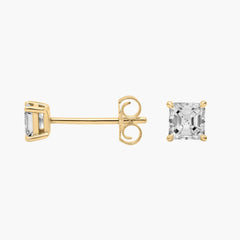 Noir Spark Asscher Cut Lab-Grown Diamond Stud Earrings