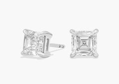 Whisper Asscher Cut Lab-Grown Diamond Stud Earrings Gold