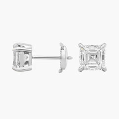 Whisper Asscher Cut Lab-Grown Diamond Stud Earrings Gold