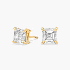Whisper Asscher Cut Lab-Grown Diamond Stud Earrings Gold