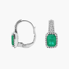 Ember Whim Green Lab Colombian Emerald Drop Earrings Gold