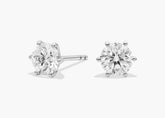 Twilight Six Prong Round Diamond Stud Earrings