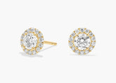 Ember Glimmer Halo Diamond Stud Earrings