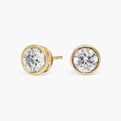 Aurora Lustre Bezel Set Lab-Grown Diamond Stud Earrings