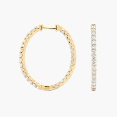 Gilded Whirl Inside Out Lab Grown Diamond Hoop Earrings