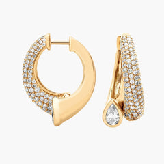 Luna Gaze Lab Grown Pava Diamond Pear Snake Earrings Gold
