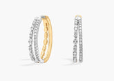 Crimson Bloom Two-Toned Lab Grown Diamond Double Row Hoop Earrings