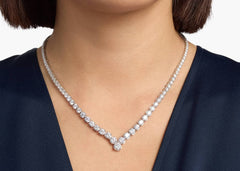 18"  Happy Diamond Eternity Necklace In 18K White Gold