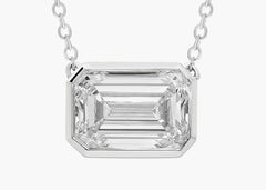 Oz Emerald Cut Bezel Lab-Grown Diamond Pendant