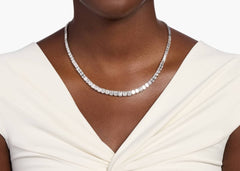 Diamond Emerald Eternity Necklace