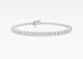 Beach Shore Round Lab Grown Diamond Three-Prong Tennis Bracelet