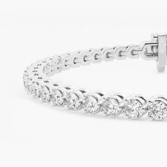 Beach Shore Round Lab Grown Diamond Three-Prong Tennis Bracelet