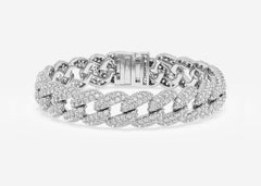 Starshade Round Lab Grown Diamond Cuban Link Bracelet