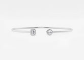 Lala Round and Emerald Lab Grown Diamond Open Bangle Bracelet