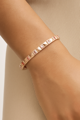 Claude Pink Emerald Lab Grown Diamond Bangle Bracelet