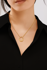 Happy Lock Pendant in Yellow Gold with Diamonds