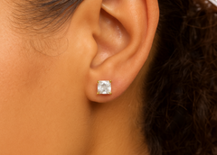 Whisper Asscher Cut Lab-Grown Diamond Stud Earrings Gold