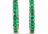 Eternity Grand Green Lab Emerald Settings Hoop Earrings
