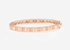 Claude Pink Emerald Lab Grown Diamond Bangle Bracelet