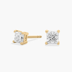 Vivid Flicker Princess Cut Diamond Stud Earrings