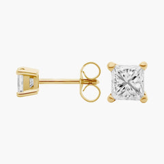 Vivid Flicker Princess Cut Diamond Stud Earrings
