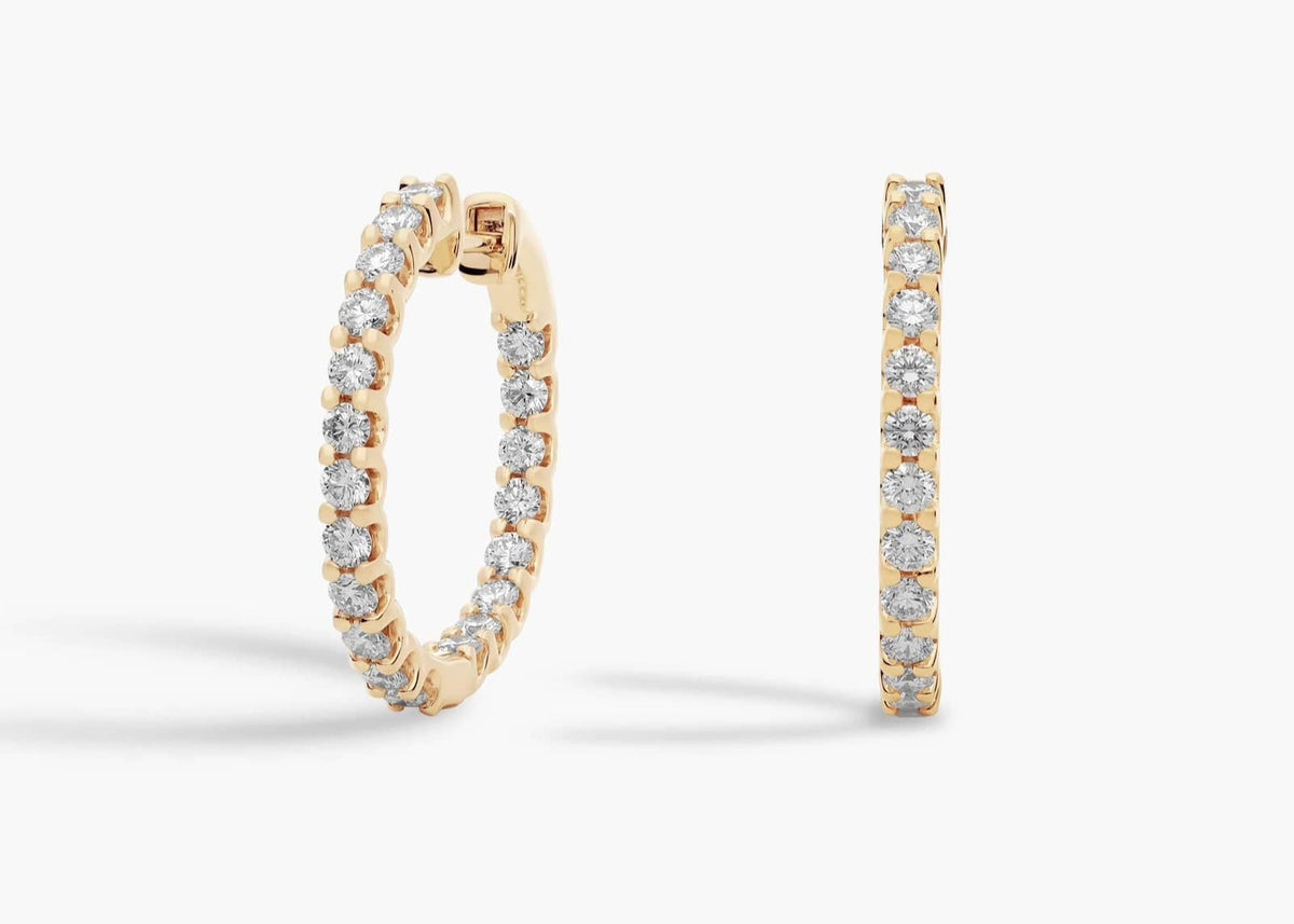 Twilight Whim Diamond Eternity Hoop Earrings Gold