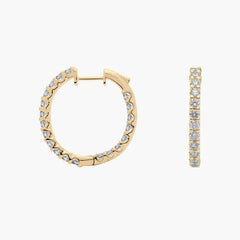 Twilight Whim Diamond Eternity Hoop Earrings Gold