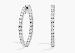 Pearl Charm The Perfect Lab Diamond Hoops
