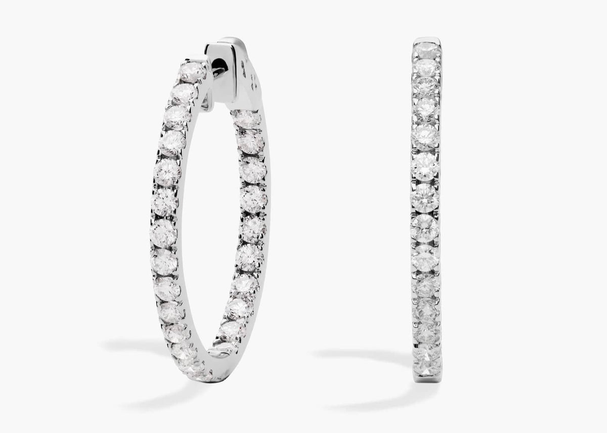 Pearl Charm The Perfect Lab Diamond Hoops