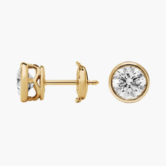 Aurora Lustre Bezel Set Lab-Grown Diamond Stud Earrings