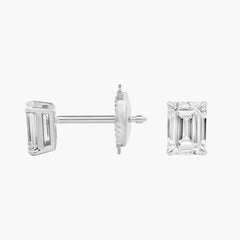 Aurora Gaze Emerald Cut Lab-Grown Diamond Stud Earrings Gold