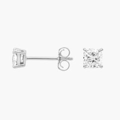 Radiant Lustre Cushion Cut Lab-Grown Diamond Stud Earrings Gold
