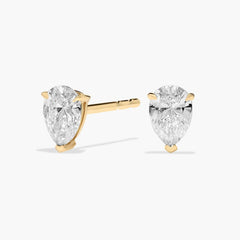 Crimson Gleam Pear Cut Diamond Stud Earrings