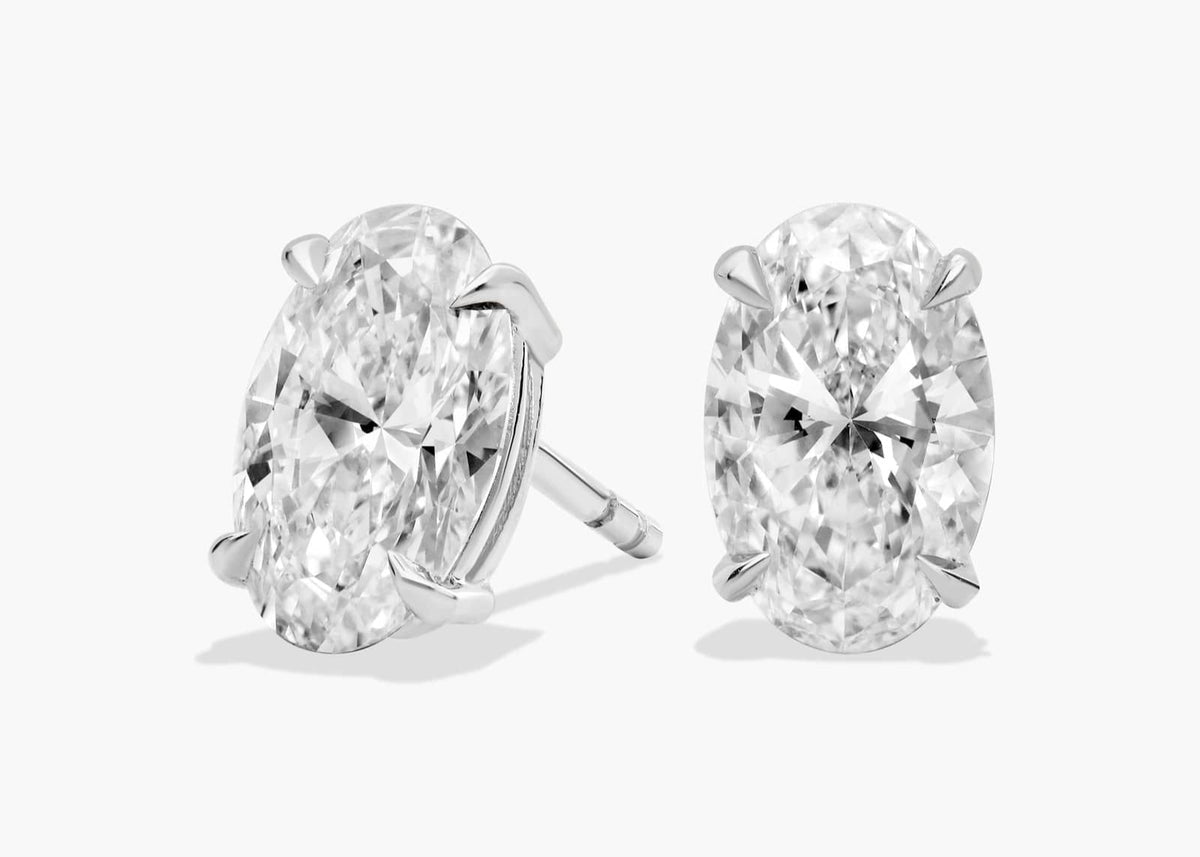 Whisper Spark Oval Cut Lab-Grown Diamond Stud Earrings
