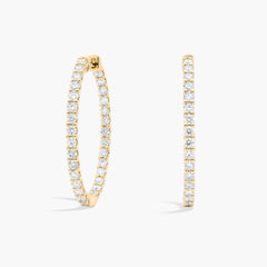 Gilded Whirl Inside Out Lab Grown Diamond Hoop Earrings