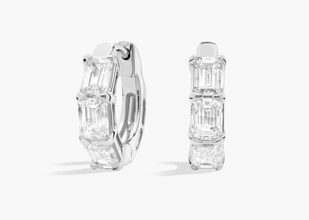 Celestial Muse Emerald Cut Diamond Earrings