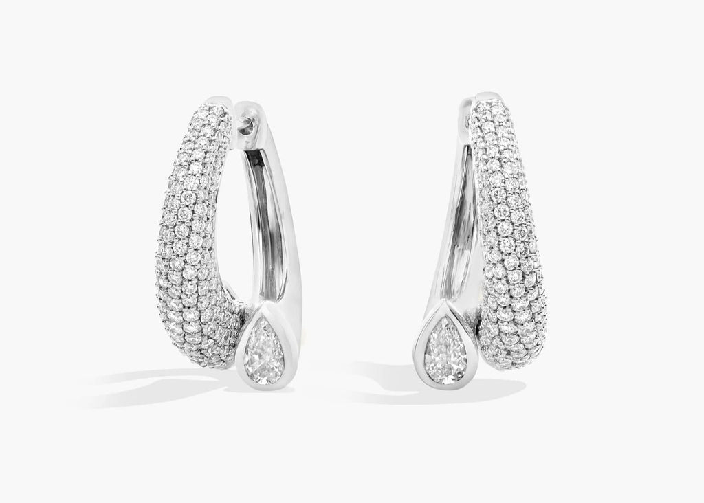 Luna Gaze Lab Grown Pava Diamond Pear Snake Earrings Gold