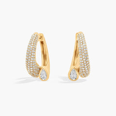Luna Gaze Lab Grown Pava Diamond Pear Snake Earrings Gold