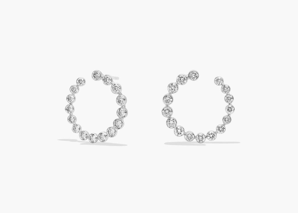 Star Gaze Lab Grown Diamond Bezel Front-Back Earrings