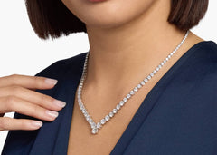 18"  Happy Diamond Eternity Necklace In 18K White Gold