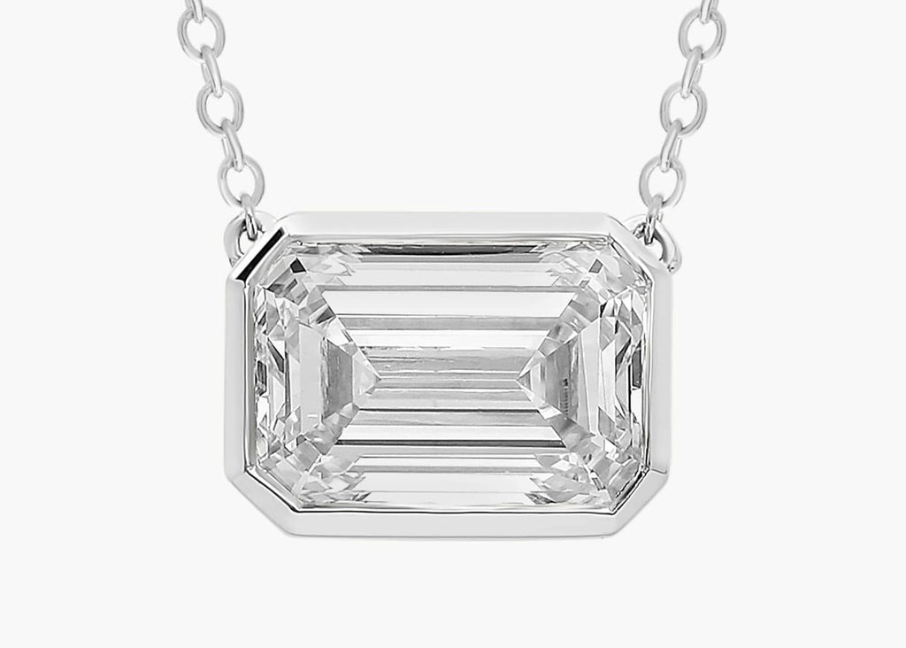 Oz Emerald Cut Bezel Lab-Grown Diamond Pendant