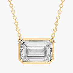Oz Emerald Cut Bezel Lab-Grown Diamond Pendant