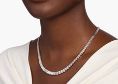 Diamond Emerald Eternity Necklace