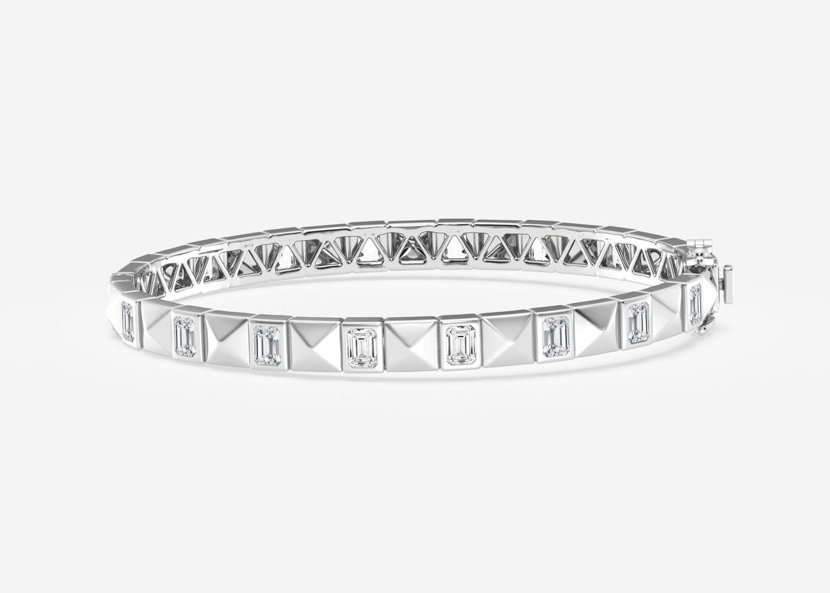 Magnolia Emerald Lab Grown Diamond Bangle Bracelet