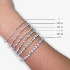 Beach Shore Round Lab Grown Diamond Three-Prong Tennis Bracelet