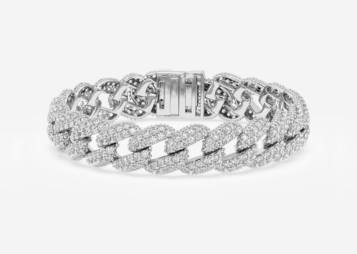 Starshade Round Lab Grown Diamond Cuban Link Bracelet