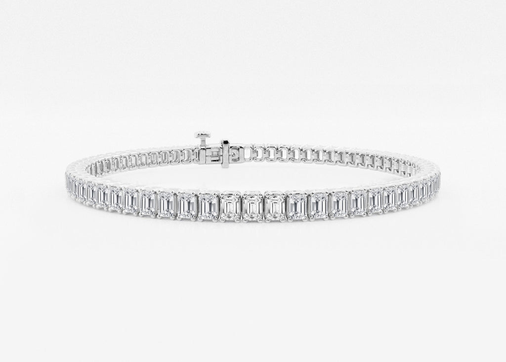 White Castle Emerald Lab Grown Diamond Tennis Bracelet