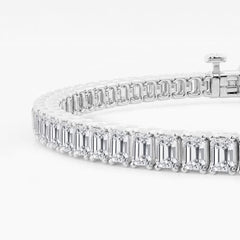 White Castle Emerald Lab Grown Diamond Tennis Bracelet