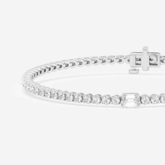 Ivory Canyon Emerald Lab Grown Diamond Tennis Bracelet